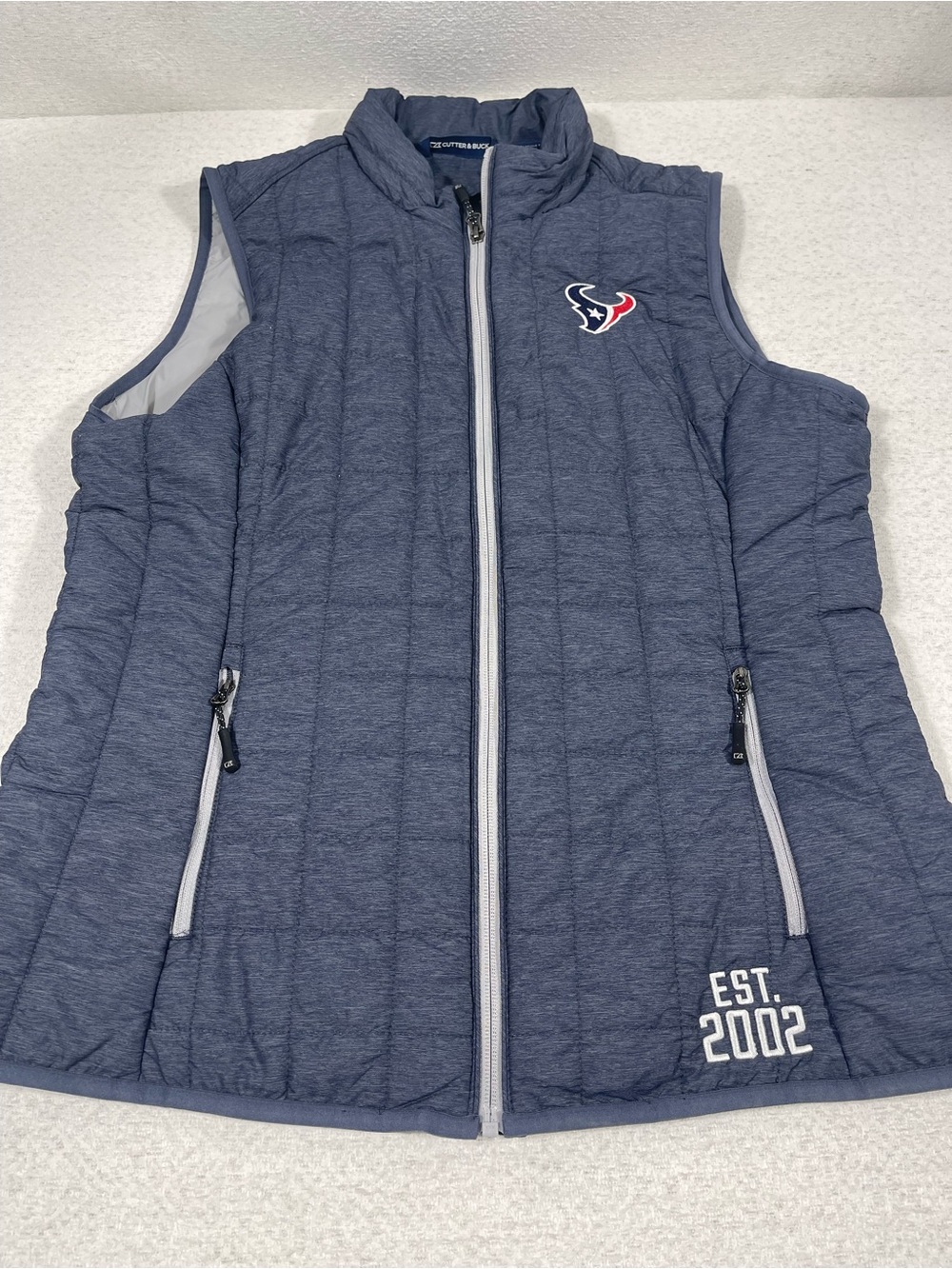 Cutter & Buck Houston Texans NFL Blue Full Zip Puffer Quilted Vest Unisex L.#512